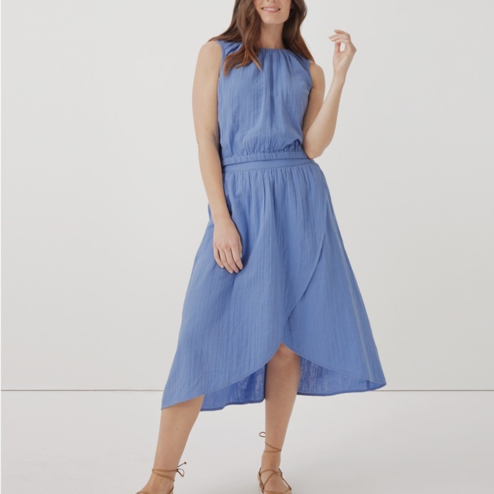 Pact Women's Blue Midi Skirt